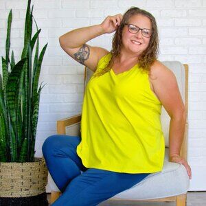 Ava & Viv ~ Vibrant Mustard Yellow Tank Top ~ Size 2X